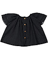Maria Bianca Shoulder Blouse for Girls, Black - 100% Cotton Bluse