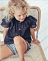Maria Bianca Shoulder Blouse for Girls, Black - 100% Cotton Bluse