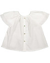 Maria Bianca Shoulder Blouse for Girls, Pearl - 100% Cotton Bluse