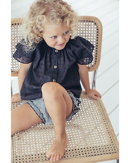 Maria Bianca Squared Bloomers for Girls, Black - 100% Cotton Shorts