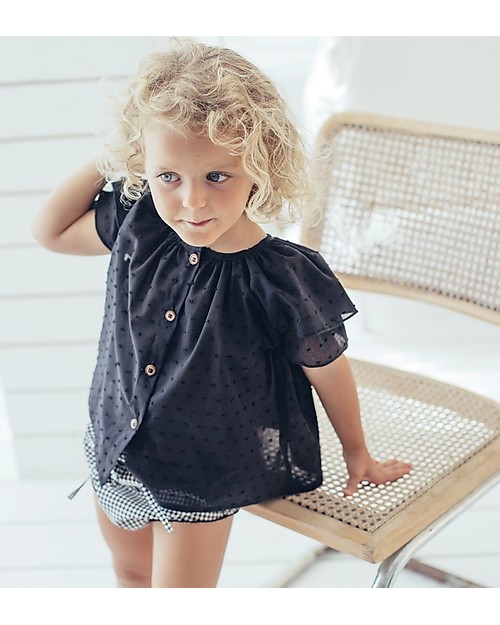Maria Bianca Squared Bloomers for Girls, Black - 100% Cotton Shorts