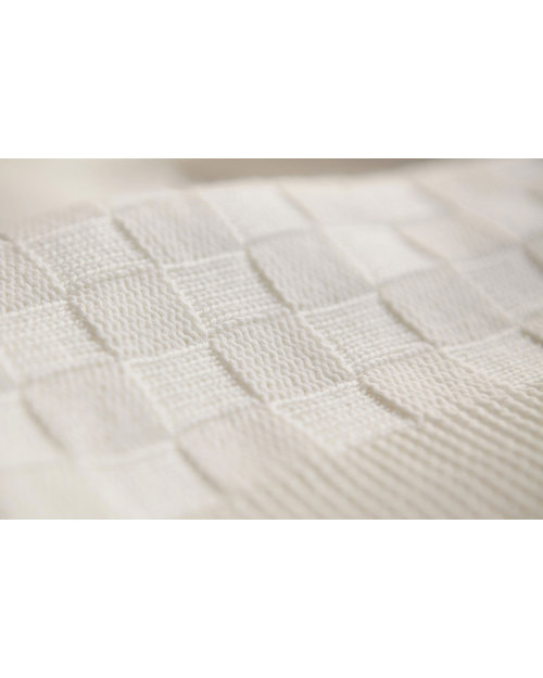 Marquise de Laborde Cream Royal Baby Basketweave Blanket - 100% Pure Merino Wool (110 x 100 cm) Muslin Swaddle
