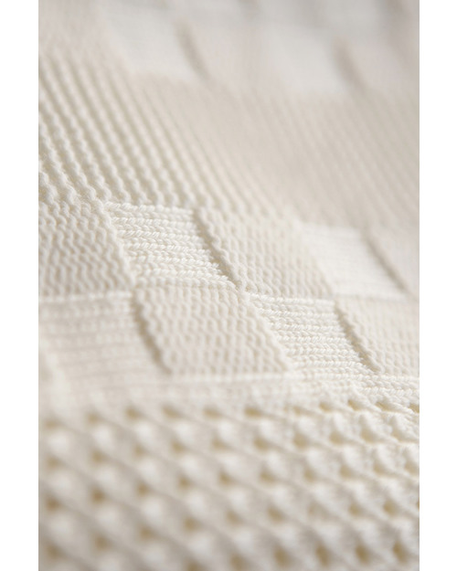 Marquise de Laborde Cream Royal Baby Basketweave Blanket - 100% Pure Merino Wool (110 x 100 cm) Muslin Swaddle