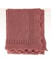 Marquise de Laborde Dusty Rose Royal Baby Basketweave Blanket - 100% Cotton (110 x 100 cm) Muslin Swaddle