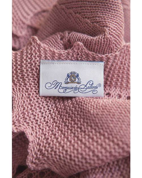 Marquise de Laborde Dusty Rose Royal Baby Basketweave Blanket - 100% Cotton (110 x 100 cm) Muslin Swaddle