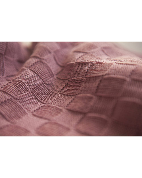 Marquise de Laborde Dusty Rose Royal Baby Basketweave Blanket - 100% Cotton (110 x 100 cm) Muslin Swaddle