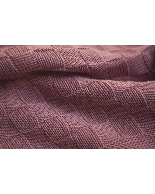 Marquise de Laborde Dusty Rose Royal Baby Basketweave Blanket - 100% Cotton (110 x 100 cm) Muslin Swaddle