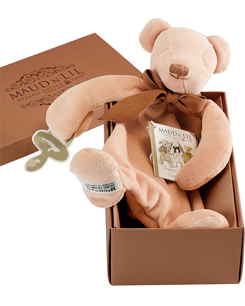 Maud N Lil DouDou Comforter with Gift Box - Honey - 100% Organic Cotton! Doudou & Comforters