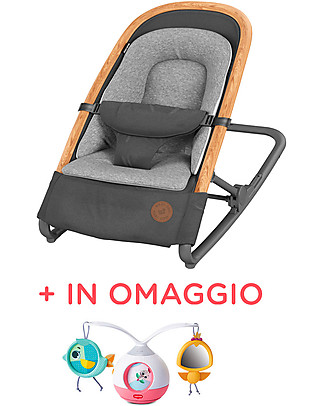 Maxi Cosi Bouncer 2 in 1 Kori Essential - Graphite - From birth to 6 months + Portable Musical Mobile Bouncers