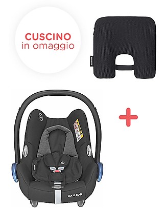 Maxi Cosi CabrioFix Car Seat Authentic Black + E-Safety Smart Cushion Baby Car Seats