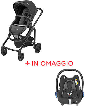 Maxi Cosi Stroller Lila CP - Essential Black + Cabriofix Car Seat Pushchairs