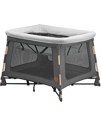 Maxi Cosi Swift 3 in 1 Cot - Graphite - From birth to 3 years + Portable Musical Mobile Single Bed