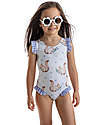Meia Pata Baby Bathing Suit La Digue - Squirrel Lilac - with Ruffles and Bow Swimsuits