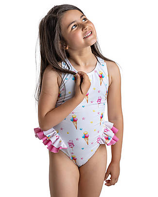 Meia Pata Baby Bathing Suit Mahe - Ice Cream - with Ruffles and Bow Swimsuits