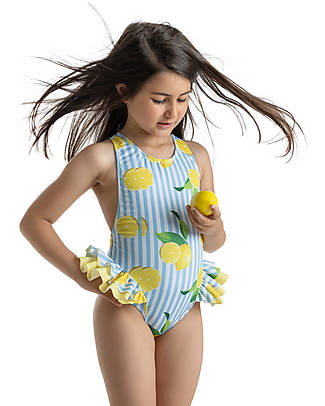 Meia Pata Baby Bathing Suit Mahe - Lemons - with Ruffles and Bow Swimsuits