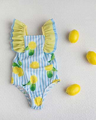Meia Pata Baby Bathing Suit Saint Anne - Lemons - with Ruffles and Bow Swimsuits