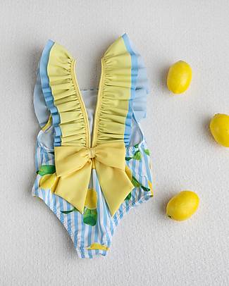 Meia Pata Baby Bathing Suit Saint Anne - Lemons - with Ruffles and Bow Swimsuits