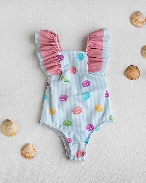 Meia Pata Baby Bathing Suit Saint Anne - Macarons - with Ruffles and ...