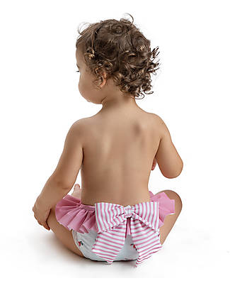 Meia Pata Baby Bikini Bottom - Flowers - with Ruffles and Bow Bikinis And Tankinis