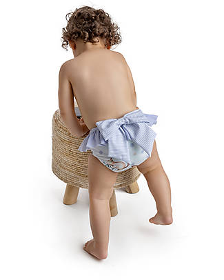 Meia Pata Baby Bikini Bottom - Squirrel Lilac - with Ruffles and Bow Bikinis And Tankinis