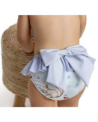 Meia Pata Baby Bikini Bottom - Squirrel Lilac - with Ruffles and Bow Bikinis And Tankinis