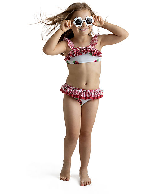 Meia Pata Baby Bikini - Raspberries - with Ruffles Bikinis And Tankinis