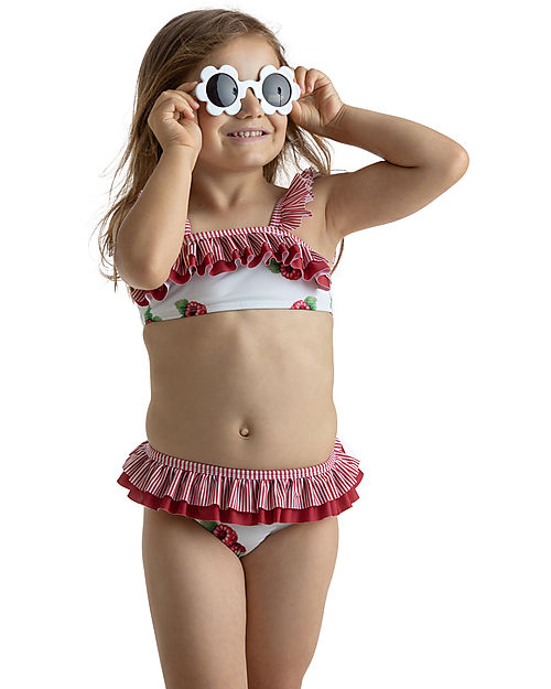 Meia Pata Baby Bikini - Raspberries - with Ruffles Bikinis And Tankinis