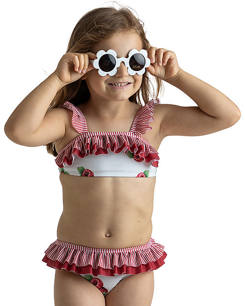 Meia Pata Baby Bikini - Raspberries - with Ruffles Bikinis And Tankinis