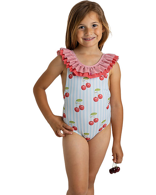 Meia Pata Bathing Suit Cancun - Cherries - with Ruffles and Bow Swimsuits