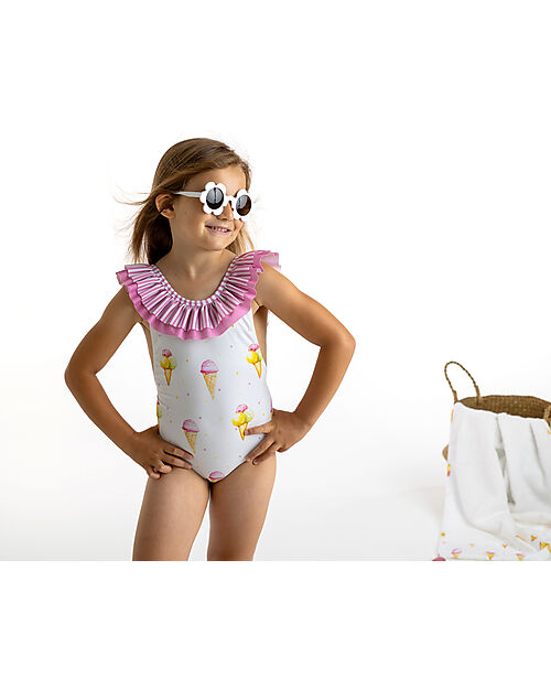 Meia Pata Bathing Suit Cancun - Ice Creams - with Ruffles and Bow Swimsuits