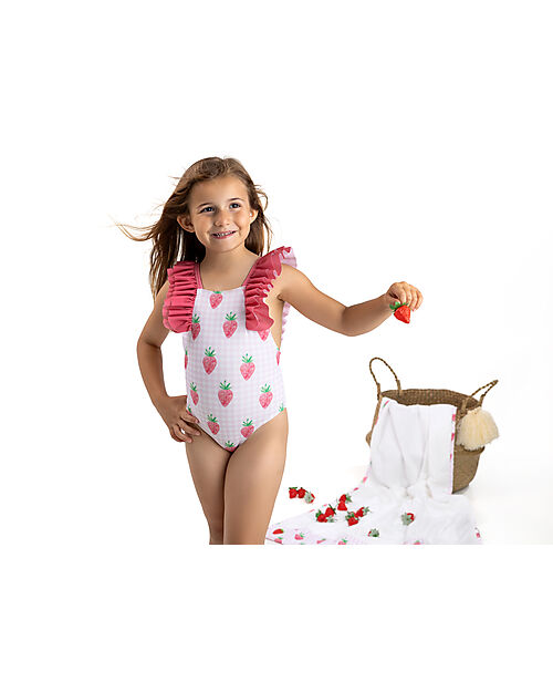 Meia Pata Bathing Suit Tulum - Strawberries - with Ruffles and Bow Swimsuits