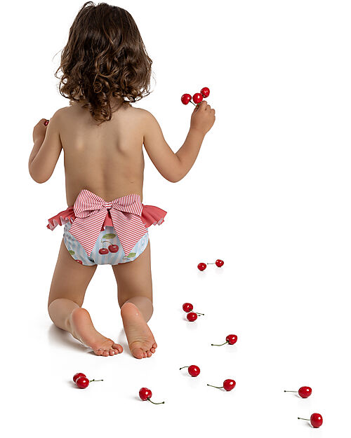 Meia Pata Bikini Bottom - Cherries - with Ruffles and Bow Bikinis And Tankinis