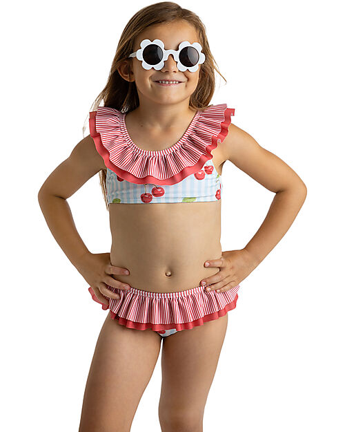 Meia Pata Bikini - Cherries - with Ruffles and Bow Bikinis And Tankinis