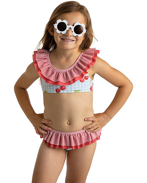 Meia Pata Bikini - Cherries - with Ruffles and Bow Bikinis And Tankinis