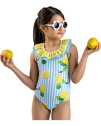 Meia Pata Seychelles Swimsuit - Lemons - with Ruffles and Bow Swimsuits