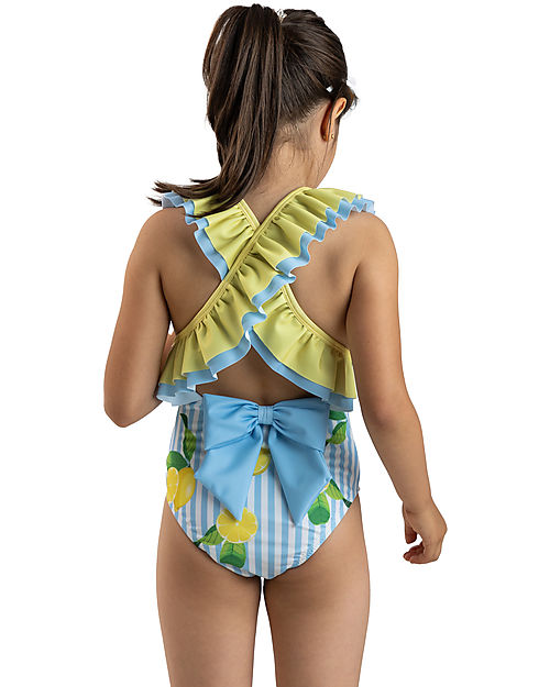 Meia Pata Seychelles Swimsuit - Lemons - with Ruffles and Bow Swimsuits
