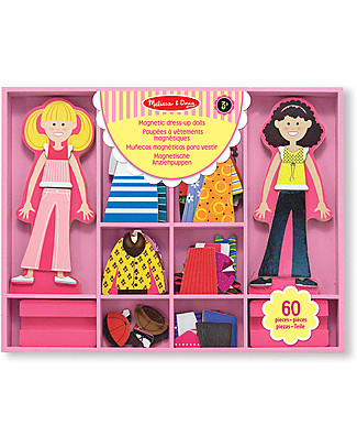 Melissa & Doug Abby & Emma Magnetic Wooden Dress-Up Dolls Creative Toys