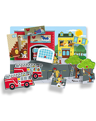 Melissa & Doug Around the Fire Station Sound Wooden Puzzle Wooden Stacking Toys