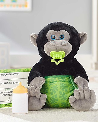 Melissa & Doug Baby Gorilla Stuffed Animal - 28 cm - with Pacifier + Bottle Soft Toys