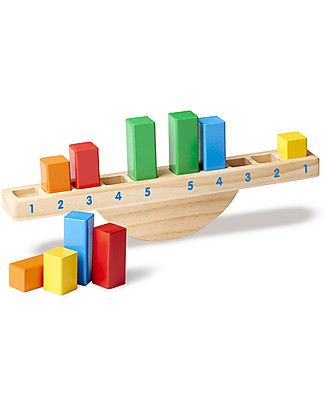 Melissa & Doug Balance Toy for Kids - Ten Rainbow Pieces Wooden Stacking Toys
