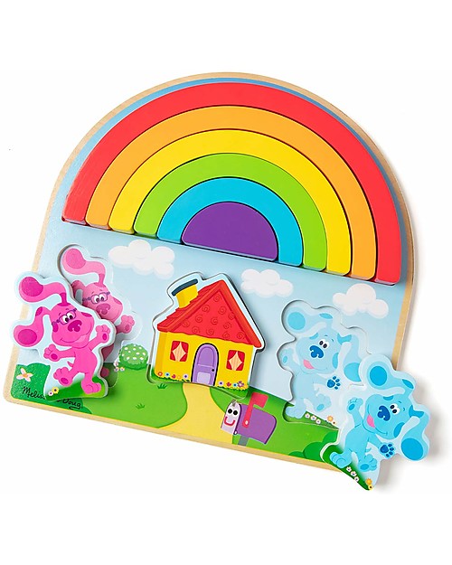 Melissa & Doug Blue's Clues & You - Wooden Rainbow Stacking Puzzle - 9 pieces Montessori Toys