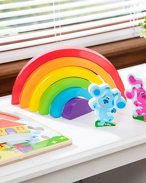 Melissa & Doug Blue's Clues & You - Wooden Rainbow Stacking Puzzle - 9 pieces Montessori Toys
