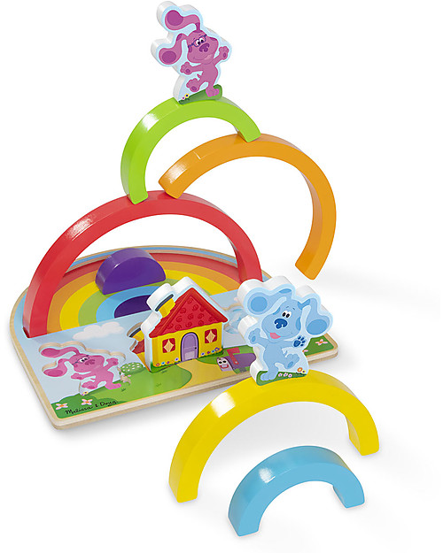 Melissa & Doug Blue's Clues & You - Wooden Rainbow Stacking Puzzle - 9 pieces Montessori Toys