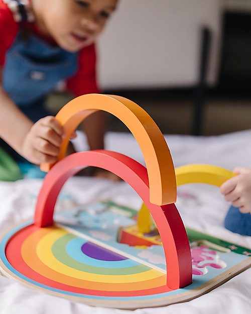 Melissa & Doug Blue's Clues & You - Wooden Rainbow Stacking Puzzle - 9 pieces Montessori Toys