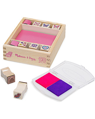 Melissa & Doug Butterfly and Hearts Wooden Stamp Set - 8 stamps Creative Toys