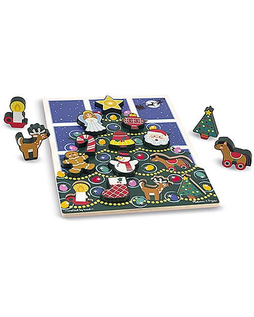 Melissa & Doug Chunky Jigsaw Puzzle, 13 pieces - Christmas Tree - Great Gift Idea! Puzzles