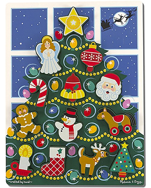Melissa & Doug Chunky Jigsaw Puzzle, 13 pieces - Christmas Tree - Great Gift Idea! Puzzles