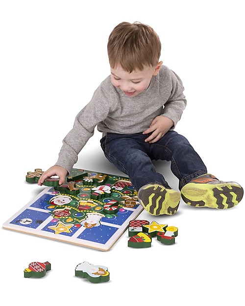 Melissa & Doug Chunky Jigsaw Puzzle, 13 pieces - Christmas Tree - Great Gift Idea! Puzzles