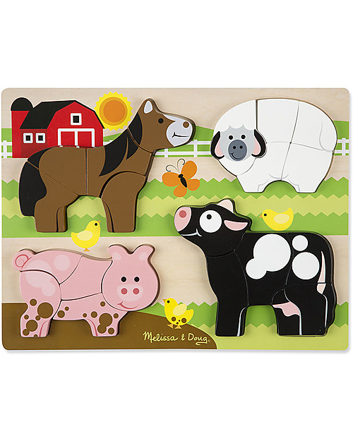 Melissa Doug Chunky Jigsaw Puzzle Farm Animals 20 pieces unisex bambini