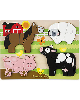 Melissa & Doug Chunky Jigsaw Puzzle, Farm Animals - 20 pieces Puzzles